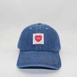 thumbnail for Denim soft-capped baseball cap sticker with love letters, unisex caps, student couples, curved brimmed sunhats