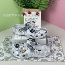 thumbnail for Cro Comfortable Versatile Clogs Ape Head Iron Buckle Collaboration with Accessories Couple Shoes Fashion
