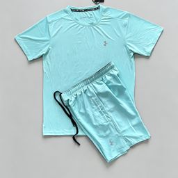 thumbnail for Cross-Border Sports Suit U/A Summer Quick-Drying Breathable Short-Sleeved T-Shirt and Shorts Two-Piece Set Running Fitness Training Clothes