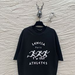 thumbnail for The correct version of B home marathon print short sleeve European station Imaden running men's cotton print T-shirt for men and women is loose and versatile