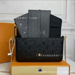 thumbnail for 2023 novo estilo europeu e americano de couro regenerado com textura de seixo, couro genuíno dobrável três-em-um com caixa de cinto em relevo.