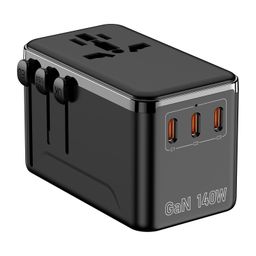 thumbnail for Global Travel Charger 140W Conversion Socket 3C1A Fast Charging GaN Multifunction Adapter