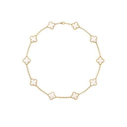 thumbnail for Factory direct supply gold black agate ten-flower necklace double-sided four-leaf clavicle chain Sanskrit luxury brand