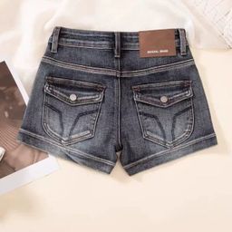 thumbnail for Spice Girls Vintage Skinny Denim Shorts Women's Wrapped Buttocks Skinny High Waist Sexy Ultra Shorts A-line Summer American Hot Pants