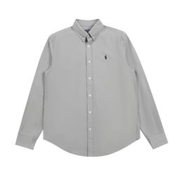 thumbnail for Ralph Lauren 25 High Version RL Pony Oxford Solid Color Logo Embroidered Lap Classic Long Sleeve Casual Shirt