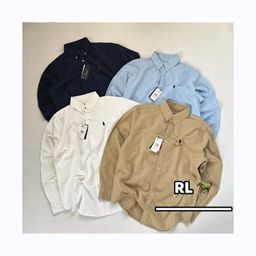 thumbnail for Drunken classic "Drunk and easy to wear, suitable for various styles, RL pony embroidery basic solid color versatile long-sleeved shirt