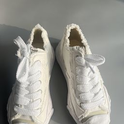 thumbnail for Pure original high version MMY open smile dissolve shoes Yu Wenle with the same canvas thick-soled heightened men's and women's casual sneakers