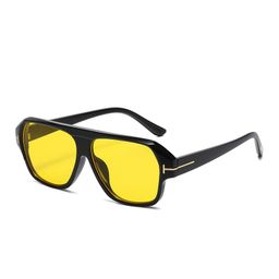 thumbnail for Jet 5163 European and American cross-border personality square frame glasses simple trend thick frame sunglasses for men and women double beam sunglasses