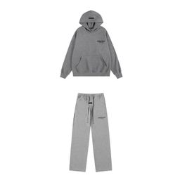 thumbnail for Foreign trade European and American fashion brand ESS fog three-dimensional letters classic autumn and winter fleece-lined men's and women's loose hooded sweater tide