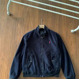 thumbnail for Cross-border ruff pony vintage old money style Harrington-style embroidered stand-collar jacket corduroy men's and women's jackets