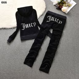thumbnail for Juicy Coconut velvet casual activewear set women's hot diamond hooded cardigan spring and autumn loungewear