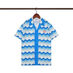 thumbnail for 2023 cross-border European and American new Casablanca rainbow full of prints, Hawaiian retro short-sleeved prints, casual