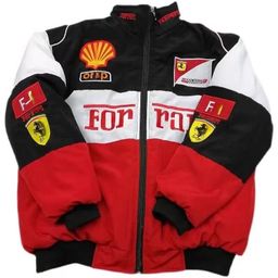 thumbnail for 2025 F1 Ferrari Embroidered Racing Men's Jacket Cross-Border Vintage European and American Motorcycle Riding Jacket