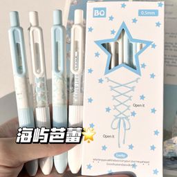 thumbnail for Little Pudding Ballet Strap Pen INS Style High Aesthetic Press Gel Pen Student Quick-Dry 0.5 Practice Pen Black Pen