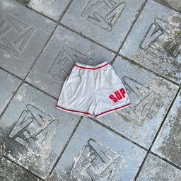 thumbnail for Cross-Border Sup Ss24 Suede Mesh Embroidered Baseball Short-Sleeved Cardigan Casual Shorts Set Unisex Tee