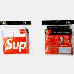 thumbnail for 2 pairs of tide socks socks Hane Crew Socks towel bottom tide brand sports basketball mid-tube socks