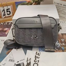 thumbnail for New Trendy Foreign Trade Brand Men's Casual Single-Shoulder Plaid Leather Sports Personality Fashion Crossbody Bag with High Aesthetic Value