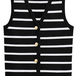 thumbnail for 2025 Amazon European and American Cross-Border Export Wholesale Popular Sleeveless Tops Spring and Summer Knitted Stripesd Sweater Vests