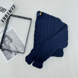 thumbnail for Rl Raff Pony Logo Embroider Autumn and Winter Round Neck Twist Long-Sleeved Knitwear Loose Style