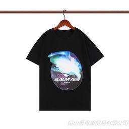 thumbnail for Trendy brand balmain t-shirt high quality 220g thick fine sulfur cotton balmain letter cotton printed short sleeve t-shirt