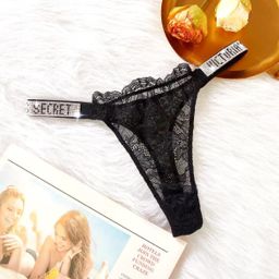 thumbnail for European and American foreign trade classic underwear, high-waisted rhinestone lace briefs, thongs, Internet celebrity explosive waist underwear