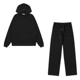 thumbnail for FOG Sweater Men's Hooded fleece-lined Double Line American Fashion Brand Flocking ESSENTIALS Loose Couple Hoodie Jacket