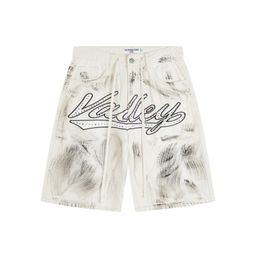 thumbnail for American Retro Valeforever Washed Distressed Hot Diamond Pure Cotton Short-Sleeved High Street Fashion Brand Star T-Shirt Breathable