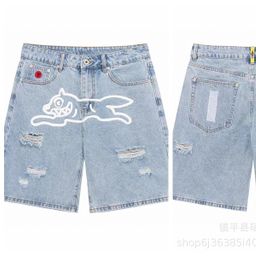 thumbnail for BBC ICECREAM American-style High Street Fashion Brand Flying Dog Print Unisex Wide-leg Straight Casual Denim Trousers