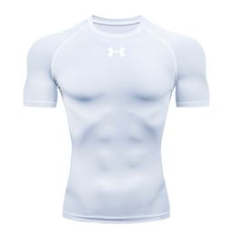 thumbnail for Men's T-Shirt Short-Sleeved Quick-Drying Sports Tight-Fitting T-Shirt with Topstitch Quick-Drying Gym Training Bodysuit Sports Short-Sleeved