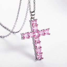 thumbnail for AliExpress Hot Selling European and American Classic Personality Trend Alloy Inlaid Haoshi Cross Necklace.....