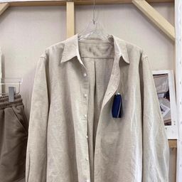 thumbnail for 2025 Spring/Summer New American Pony Embroidery Green Shirt Loose Long Sleeve Cotton Linen Shirt Men's and Women's