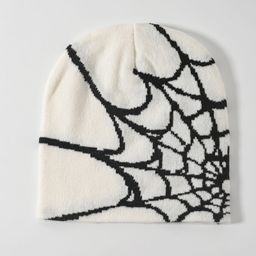 thumbnail for Toucas de malha jacquard com padrão de teia de aranha, populares na Europa e América, para comércio exterior, sucesso de vendas transfronteiriço, quentes para homens e mulheres, proteção contra o frio de inverno.