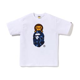 thumbnail for Japanese Fashion Brand Bape Short Sleeve Monkey Camouflage Ape Head Printed Summer T-shirt Couple Casual Sports Half Sleeve Short T