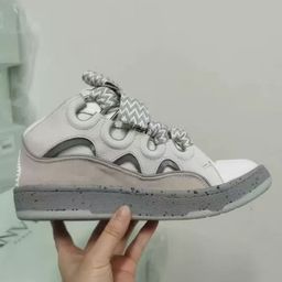 thumbnail for Foreign Trade European Station 2025 New Bread Shoes Fashion Couple Dad Shoes Thick-Soled Color-Blocking Lanvin Shoes Retro Sneakers