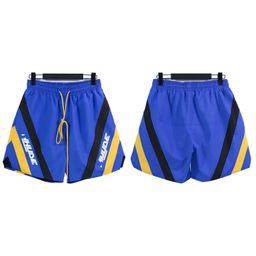 thumbnail for Cross-Border Trendy Brand Rhude Micro-Label Stripesd Color-Blocked Casual Quick-Drying Shorts for Men and Women High Street Beach Elastic Five-Point Pants