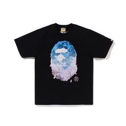thumbnail for Cross-Border Wholesale Supply of Export Trendy Brand 260g Heavyweight Bape Ape Head Shark Short-Sleeved Shark Monkey T-Shirt