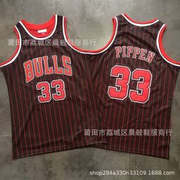 thumbnail for Comércio exterior Bulls retro malha densa bordada jersey Rodman 91 # 23 No. 1 camisa de basquete Ross dropshipping