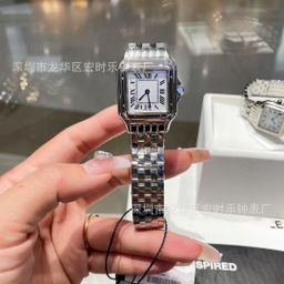 thumbnail for Cross-border e-commerce classic cheetah series stainless steel small square watch simple and fashionable Roman face quartz women's watch factory wholesale