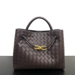thumbnail for Minority design spring new metal rope buckle woven tote bag shoulder portable large capacity retro handbag