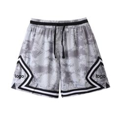 thumbnail for New American shorts, contrasting stripes, casual breathable basketball sweatpants, comfortable running training, loose mesh trend