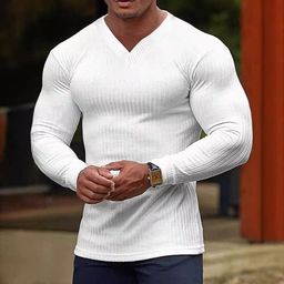 thumbnail for 2026 New Amazon Cross-Border Foreign Trade New European and American Autumn and Winter Style Round Neck Solid Color Cotton Ribbed Long-Sleeve T-Shirt