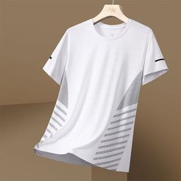 thumbnail for Cheap Work Clothes Men's Thin Ice Silk Summer Breathable Sports Sweatshirt Site Workers Quick-drying Short-sleeved T