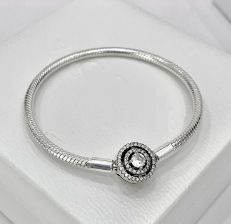 thumbnail for Panjia Bracelet high quality White Copper Silver Plated Diamond Love Rose Gold Bracelet Fashion DIY Beaded Accessories