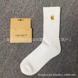 thumbnail for Meias New Hart casuais versáteis estilo americano com fundo atoalhado unissex bordadas para esportes ao ar livre, estilo moderno de cano alto para trabalho.