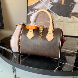 thumbnail for 2023 new speedy20 Boston versatile fashion crossbody shoulder hand-held leather pre-loved pillow bag