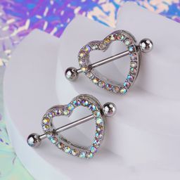 thumbnail for Anéis de mamilo de zircônia para e-commerce transfronteiriço em aço inoxidável, formato de cogumelo, cobra, gota de óleo e flor, joias para piercing de mamilo.