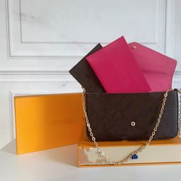 thumbnail for Wholesale foreign trade source bag bag three-piece set mahjong bag lady shoulder bag chain bag factory direct sales 61276