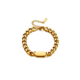 thumbnail for European and American versatile gold titanium steel hip-hop women's chunky necklace bracelet for men, cool style minimalist high-end jewelry set