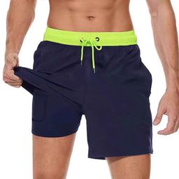 thumbnail for Surfing Swimming Trunks Summer Men's Shorts Vacation Beach Shorts Men's Large Size Four-Corner Milk Silk Lining Trendy Hot Item