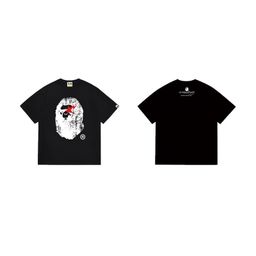 thumbnail for Cross-Border New Pure Cotton Bape Ape Head Heavy Loose Men's and Women's Tops Half-Sleeved Cross-Border Export Short-Sleeved T-Shirts